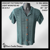 Seabreeze Crochet Pattern – Men's Button-up Shirt (S-5XL) | Digital PDF Pattern in English